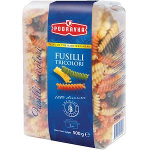 Cestoviny vretená fusilli trojfarebné semolinové 500g Podravka - FOOD LOGISTIC