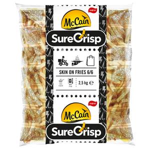 Hranolky SureCrisp 6x6 so šupkou 5x2,5kg McCain - ranolky Steakhouse fries 2,5kg McCain