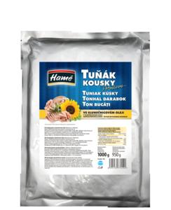 Tuniak kúsky v sl. oleji 1kg Hamé-Orkla - ápia - paprika červená sterilizovaná štvrte 720ml /PP 330g/ sklo
