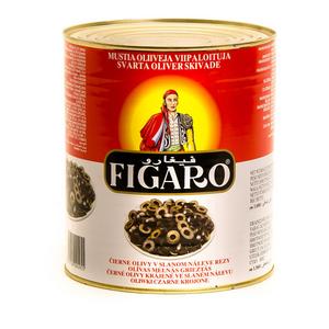 Olivy čierne krájané 3000g /PP 1560g/ plech FIGARO  - horky sterilizované 5-8cm 3500g /PP 1750g/ sklo Frucona