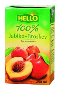 Džús jablko-broskyňa 100% Hello 250g - yré ovocné mango 100% 1l Purena