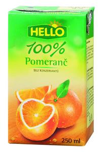 Džús pomaranč 100% Hello 250g - FOOD LOGISTIC