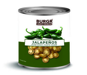 Papričky zelené krájné Jalapeňos 820g plech /PP 400g/ BJK - FOOD LOGISTIC