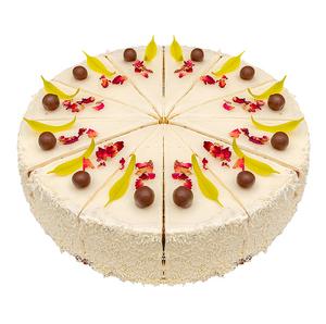 Torta biela čokoláda s malinami 1400g /12x117g/ - heesecake čokoládový s malinami 1320g /12x110g/