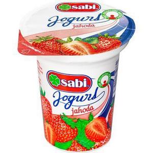 Jogurt jahodový 20x150ml Sabi - lieko trv. polotučné 1,5% 1l Tami