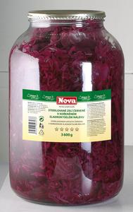 Kapusta červená sterilizovaná 3600g /1700g/ sklo Nova - aradajky drvené Polpa Bella 4,1kg plech Max Food