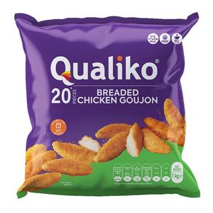 Kuracie filety Goujon obaľované 1kg Qualiko - ravčové rezne obaľované 150g/ks 3kg