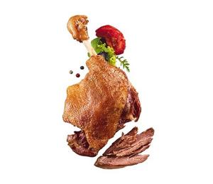 Kačacie stehná s kosťou na trhanie sous vide / VÁHA cca 1,6kg/ - HL Slanina údená tvrdá - Pancetta Tesa IT /VÁHA cca 1,2kg/