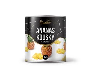 Kompót Ananás kúsky 850g /PP 430g/ plech Bassta - FOOD LOGISTIC