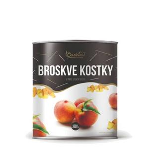 Kompót Broskyne kocky 3000g /PP 1820g/ plech Bassta - ečo 3720ml, 3500g /PP1150g/ sklo Ady