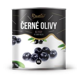 Olivy čierne bez kôstky 3000g /PP 1450g/ plech Bassta - FOOD LOGISTIC