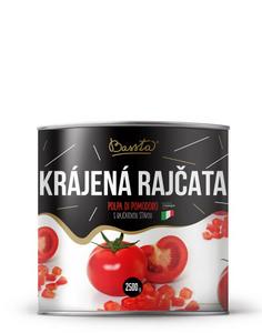Paradajky krájané 2500g /PP 1500g/ plech Bassta - FOOD LOGISTIC