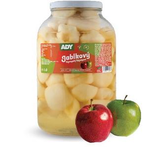 Kompót jablkový delený 3720ml, 3100g /PP1700g/ sklo Ady - rusnice lesné v géli 48% 2kg Valenzi
