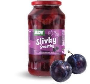 Kompót slivkový vykôstkovaný 720ml, 660g /PP350g/ sklo Ady - azuľa pečená v rajčinovej omáčke 2,5kg Chef Club-Orkla