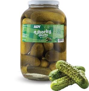 Uhorky 9-12cm 3720ml, 3500g /PP1800g/ sklo Ady - FOOD LOGISTIC