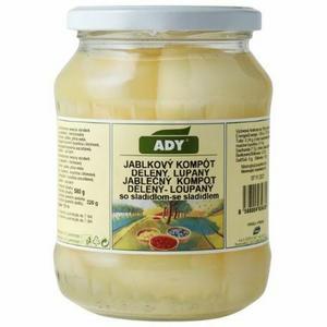 Kompót jablkový delený DIA 720ml, 580g /PP320g/ sklo Ady - ukurica sterilizovaná sladká 2,125kg /PP1775g/ plech Bassta