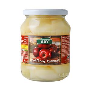 Kompót jablkový delený 720ml, 580g /PP320g/ sklo Ady - rusnice lesné v géli 48% 2kg Valenzi