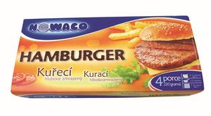 Kur. hamburger predsmažený 2,8kg / porc.10x280g / PL - uracie krídla pikantné 5kg / 5x1kg /
