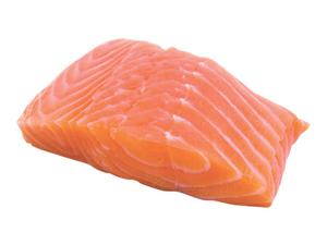 Losos porcie bez kosti bez kože 5kg / porc.170g / DK - struh dúhovy pitvaný 5kg 10% glaz / porc.250-300g / TR