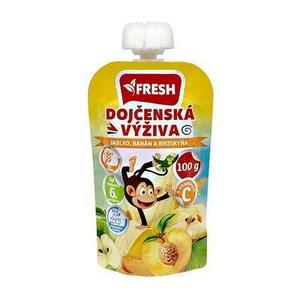 Výživa detská desiata jablko-banán-broskyňa 100g Fresh sosáčik bezlep - FOOD LOGISTIC
