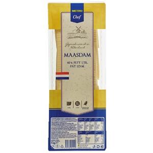 Syr Maasdam plátky 1kg METRO Chef - Pre školy FOOD LOGISTIC